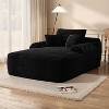 TIRAMISUBEST Oversized Cloud Chaise Lounge Chair - Plush Sleeper Sofa Bed, Deep Seat Upholstered in Black Corduroy for Living Room - 4 of 4