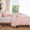 BAGOKIE 3-Piece Bed in a Bag Comforter Set with Pom Fringe - 2 of 4