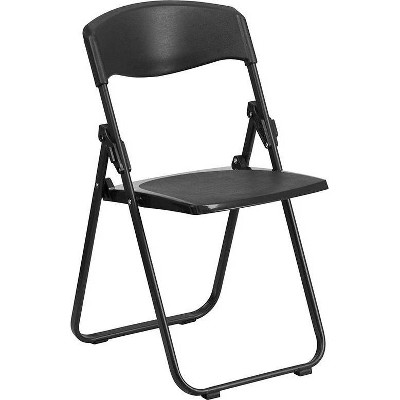 Riverstone Furniture Collection Plastic Folding Chair Black