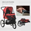 Whisen Pet Strollers & Foldable Cart Stroller for Small and Medium Dogs with 3 Big Wheels, Adjustable Canopy - Red - 3 of 4