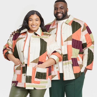 Black History Month Adult Gee's Bend Quilted Jacket - Cream/orange : Target