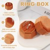Unique Bargains Velvet Octagon Wedding Proposal Engagement 2 Slot Jewelry Storage Ring Box - 3 of 4
