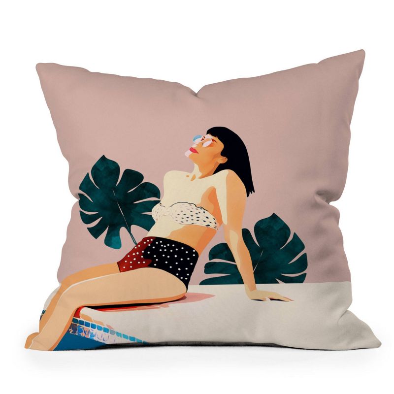 Oranges This Sunday Outdoor Throw Pillow Pink - Deny Designs, 1 of 5