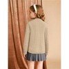 Clearlove Girls' Classic Cable Knit Button Front Cardigan Round Neck Chunky Sweater Jacket for School & Play - 4 of 4