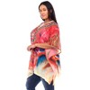 Plus Size Short Caftan with Tie-up Neckline - One Size Fits Most Plus - White Mark - 3 of 4