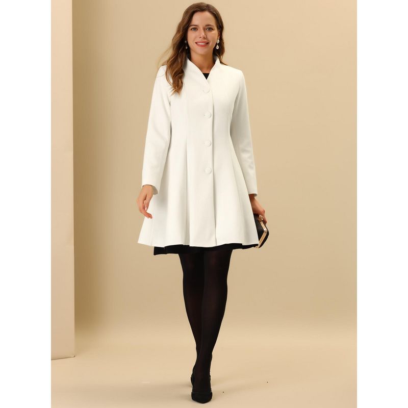 Allegra K Women's Single Breasted Long Sleeve Mid-Long Winter Coat, 2 of 7