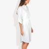 Anna-Kaci Women's Button Down Collar Neck Large Pocket Detail Scoop Hem Long Cuffed Sleeve Dress-Medium, White - 3 of 4