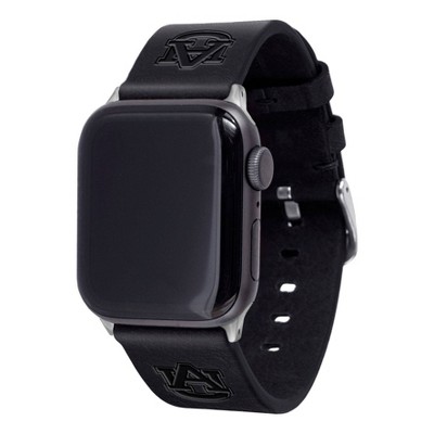 NCAA Auburn Tigers Apple Watch Compatible Leather Band 42/44mm - Black