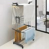 1pc Clothes Drying Rack, Indoor, Outdoor Laundry Drying Rack, with Foldable Wings, Space Saving Laundry Rack, Laundry Hanger Dryer Rack - 2 of 4