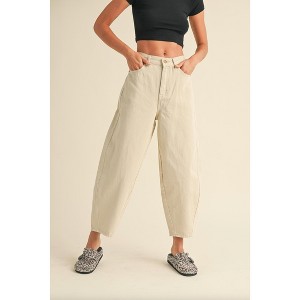Women's Washed Barrel Pants - MIOU MUSE M - 1 of 4