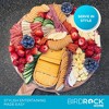 BIRDROCK HOME 18" Herringbone Grazing Serving Board | Wooden Cheese Board w/Handle - Two-Sided Wood Kitchen Counter Platter | Round - 4 of 4