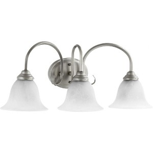 Quorum Lighting Spencer Glass 3-Light Classic Nickel Vanity Fixture - 1 of 1