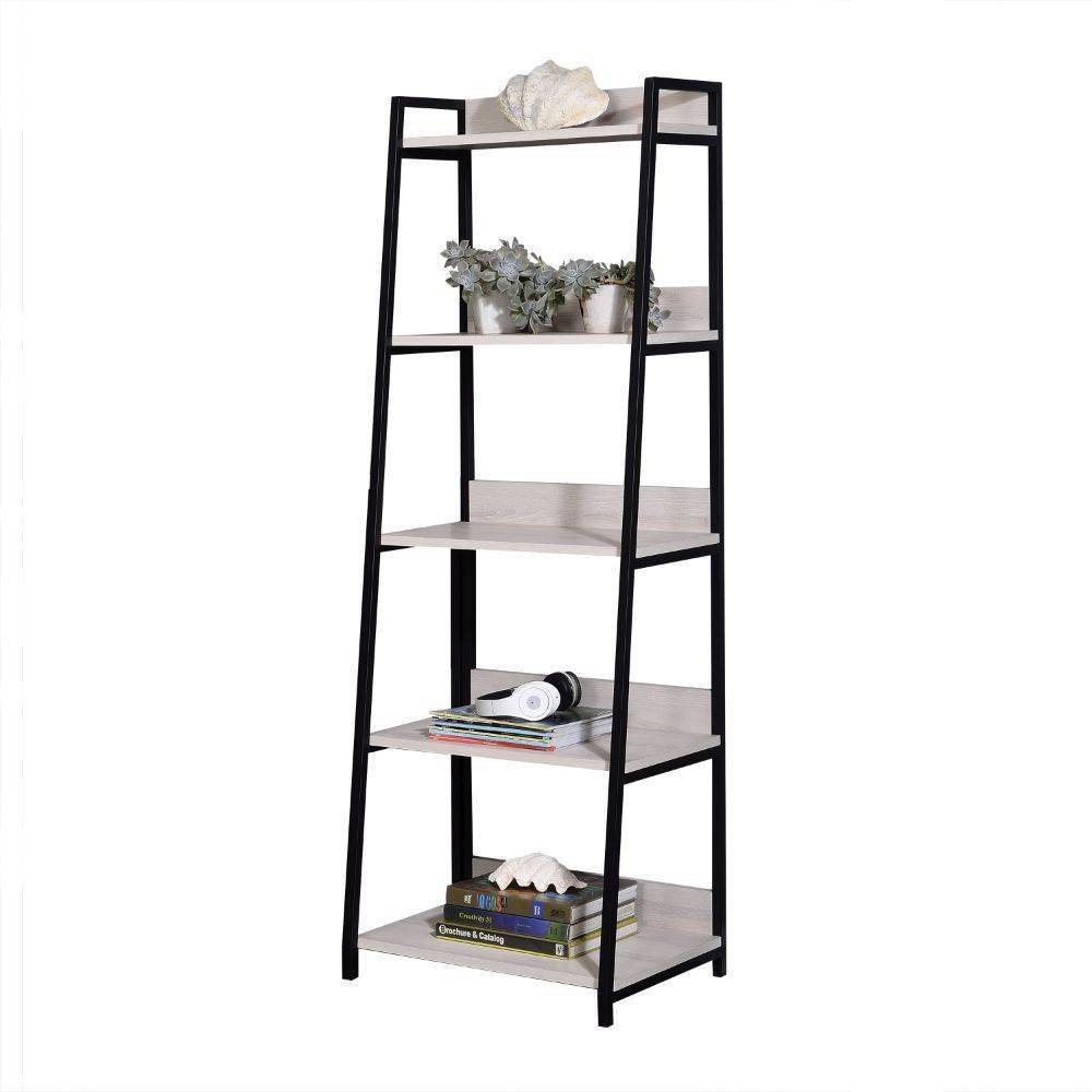 Photos - Wall Shelf 67" Wendral Bookshelf with 5 Open Compartment Natural/Black - Acme Furnitu