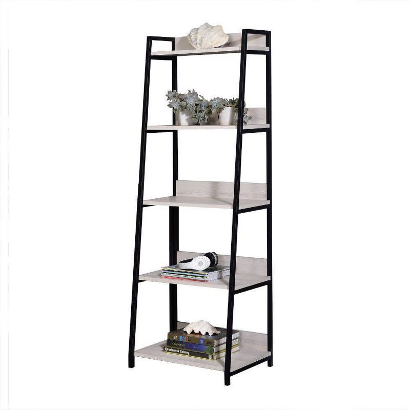 67&#34; Wendral Bookshelf with 5 Open Compartment Natural/Black - Acme Furniture, 1 of 5