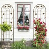 Lirago Brown 2 pieces Weatherproof Multi-functional Outdoor Screen-Laser-Cut Galvanized Steel Panel 70.86"H * 19.68"W * 0.51"D - 2 of 4