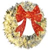 HOMCOM 60in Flocked Pre-Lit Christmas Wreath with 3D Red Bow, Christmas Wreath for Front Door with 11 Lighting Modes, 300 LED Lights - 4 of 4