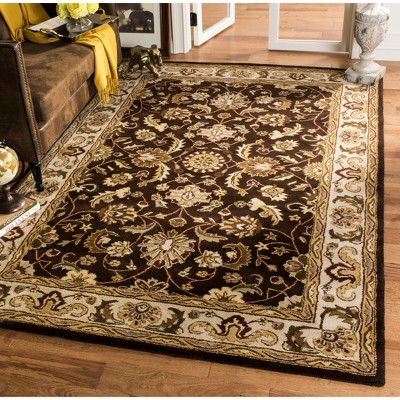 Royalty ROY239 Hand Tufted Area Rug - Chocolate/Beige - 4'x6' - Safavieh.