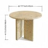 Lyngins Genuine Marble Round End Table, Natural Marble Small Coffee Table, Stone Side Table for Living Room, Nightstand with Semi-Polished Surface - 3 of 4