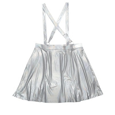 Agnes Orinda Women's Plus Size Glittery Adjustable Strap Elastic Waist Party Skater Skirts