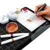 Tim Holtz Travel Glass Cutting Mat - Portable Work Surface with 8x8 Measuring Grid and Palette for Mixed Media - Art Supplies with Carry Case - 4 of 4