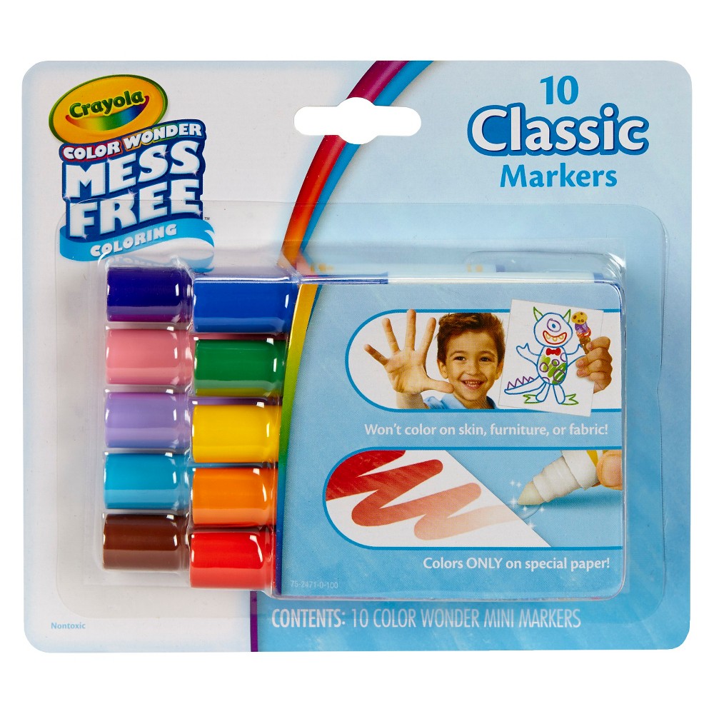 Photos - Felt Tip Pen Crayola Color Wonder Markers - 10 Classic Colors 