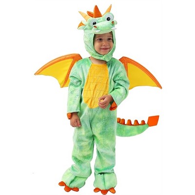 Joyfy Toddler's Halloween Dragon Costume, Green Dinosaur Costume with Wings for Baby Kids Halloween Dress Up Party