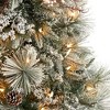 Nearly Natural 5-ft Flocked Artificial Porch Christmas Tree with 100 LED Lights and 186 Bendable Branches in Decorative Urn - 3 of 4
