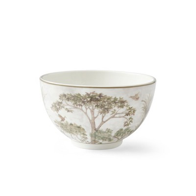 Kit Kemp by Spode 6" Tall Trees Bowl, Enchanted Forest Design, Porcelain, Dishwasher and Microwave Safe, Ideal for Pasta, Cereal, Soup, and Rice
