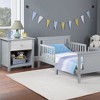 Infurnic Beds, Toddler Single Bed with Safety Guardrails and Headboard, Low To Floor Design for Toddler Children, Gray, 70"*36"*27" - 4 of 4
