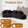 112" Curved Chenille Sectional Sofa,Oversized 4-Seater Cloud Couch with Deep Wide Seat & 4 Pillows for Living Room-Baofuwish - 4 of 4
