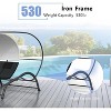 Sun Lounger with Canopy, Heavy-Duty Steel Frame (530lb Capacity) & Detachable UV Sunshade, for Poolside, Beach, Garden - 4 of 4