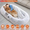 iMountek"Human-Sized Dog Bed with Pillow & Blanket, Washable Plush Cover, Large Bean Bag for Adults & Pets"gray - 2 of 4