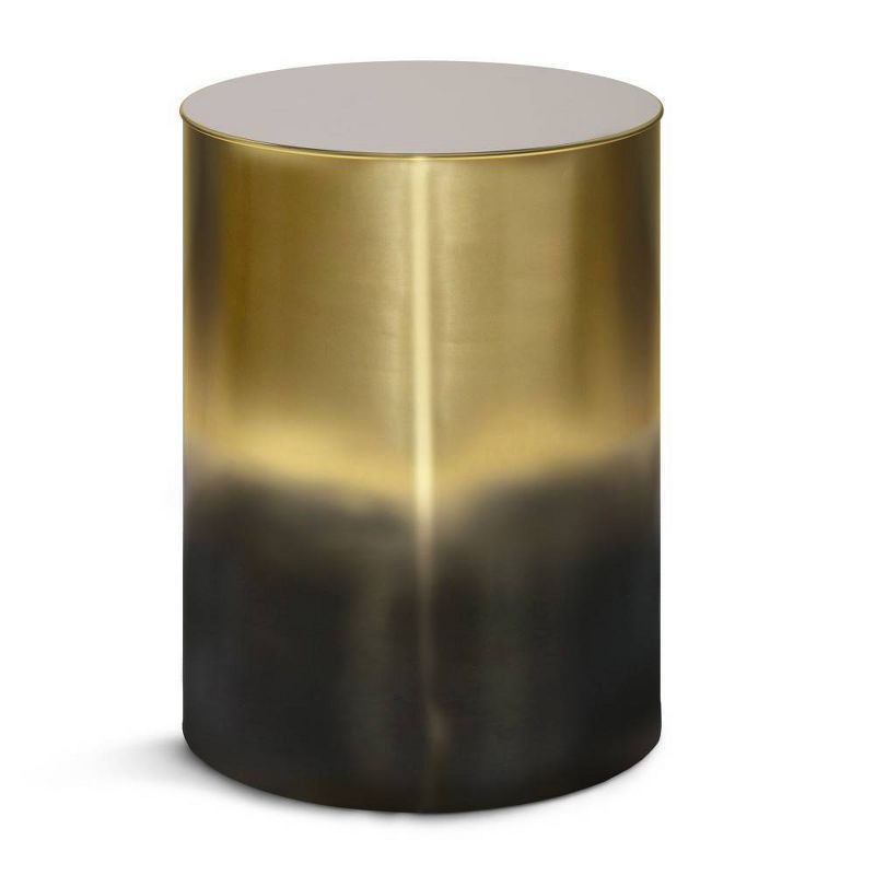 Lance Metal Cylinder Accent Table Ombre Black/Gold - WyndenHall, 1 of 7