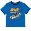 Hot Wheels Ringer T-Shirt, French Terry Shorts and Hat 3 Piece Outfit Set - 3 of 4