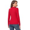 Womens Deep V Neck Pullover Sweater Front Twist Halter Style Ribbed Knit Sweater Fall Tops for Lady - 2 of 4