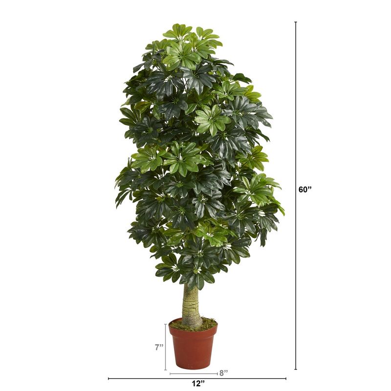 Nearly Natural 5-ft Schefflera Artificial Tree (Real Touch), 3 of 4