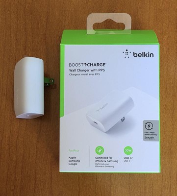 Belkin BoostCharge Cargador de Pared USB-C PD 3.0 PPS 30W Blanco