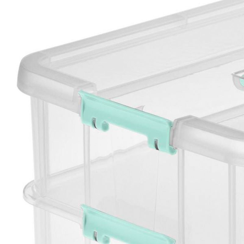 Sterilite Convenient Home 2-Tier Layer Stack Carry Storage Box, Clear, 4 of 9
