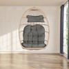 Outdoor Handwoven Rattan Egg Swing Chair with Cushion & Steel Frame - 3 of 4