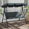 3-Seat Outdoor Patio Swing Chair w/ Cushion, Steel Frame Stand, Adjustable Tilt Canopy for Patio, Garden - 2 of 4