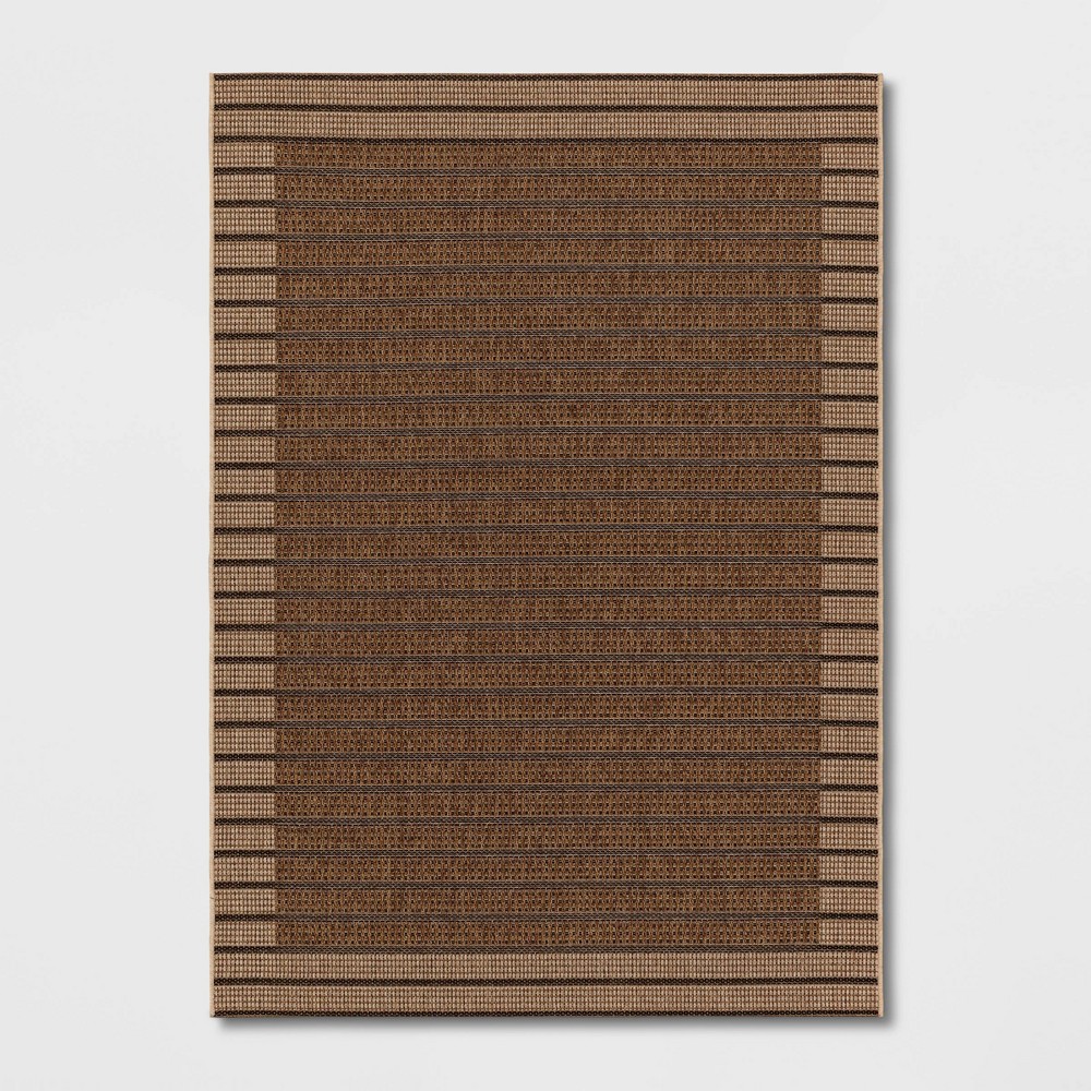  x 7' Hickory Square Outdoor Rug Tan