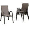 4-piece outdoor stackable dining chairs set, high back patio stacking chairs, metal frame patio chairs for yard, patio - 2 of 4