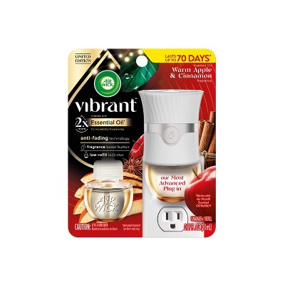 Air Wick Vibrant Scented Oil Air Freshener Starter Kit - Warm Apple & Cinnamon - 0.67 fl oz/2pk