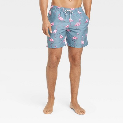 Men's 7 Flamingo Swim Shorts - Goodfellow & Co™ Blue