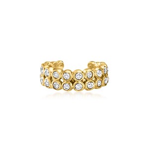 Ross-Simons 0.40 ct. t.w. Bezel-Set CZ Single Ear Cuff in 18kt Gold Over Sterling - 1 of 3