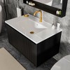 SEVOBAL Bathroom Sinks Wall Mount Vanity Cabinet with Storage Drawers Modern Furniture for Home Use, Black, 29.13"*17.91"*15.75" - 3 of 4