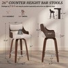 Arceso 26" Swivel Counter Height Bar Stools,Mid-Century Wooden Barstools with Backs for Kitchen Restaurant - 2 of 4