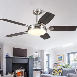 Kviflon 52 Inch Modern Downrod Ceilng Fan Light, Reversible DC Motor,3CCT Dimmiable LED,for Living Room Patio Kitchen - 1 of 4