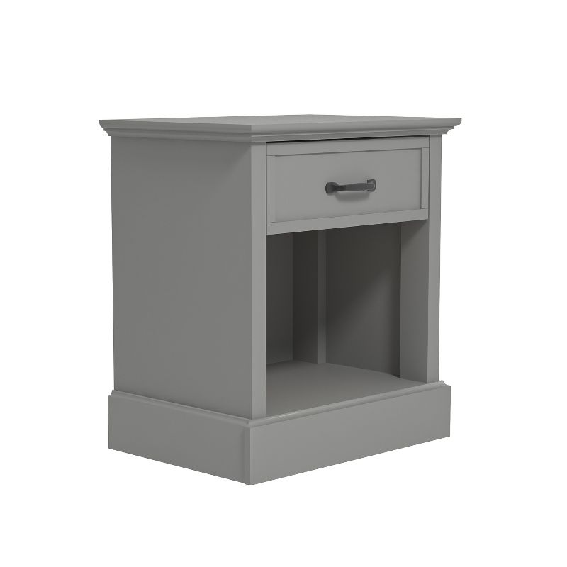 Galano Xylon 1-Drawer Bedside Table Cabinet Nightstand w/Drawers Storage and (24.2 in. x 21.7 in. x 15.7 in.) in White, Black, Gray, 4 of 17