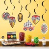 Blue Panda 51 Piece Two Fast Car Themed Birthday Decorations, Party Supplies Including Banner, Cake Toppers, Balloons, Centerpieces, and Wall Signs - 4 of 4
